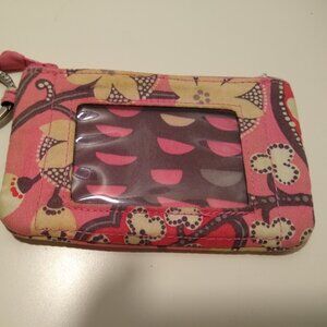 Vera Bradley Women's Cotton Zip ID Case Wallet, Charcoal Medallion, One Size